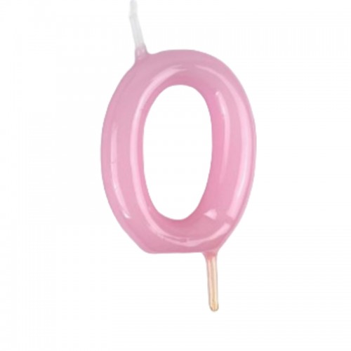 Vela Número 0 Rosa Pastel